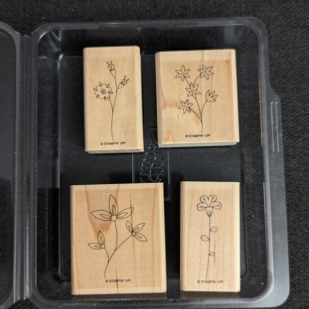 New Stampin' Up! "Sweet Stems" Retired Rubber Stamp Set of 4